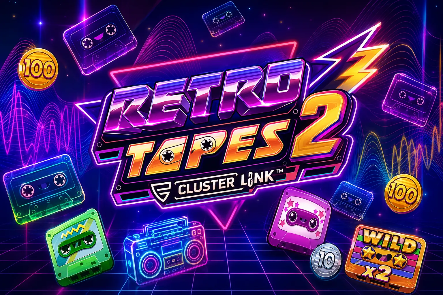 Retro Tapes 2 neon cassette slot concept artwork